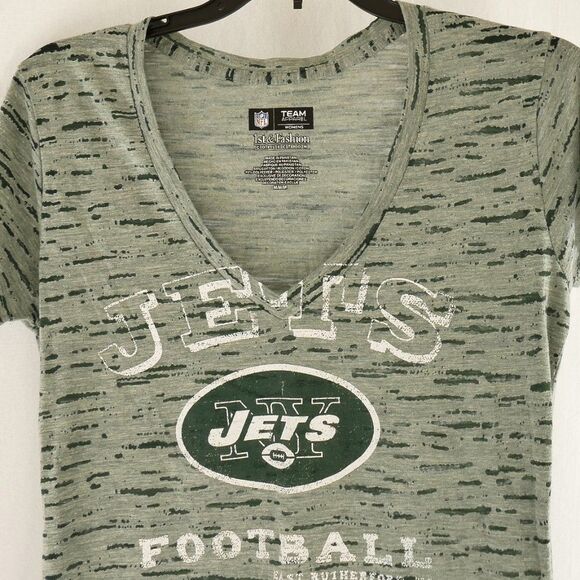 NFL Jets V Neck Green Burnout short sleeve… - Picture 1 of 5